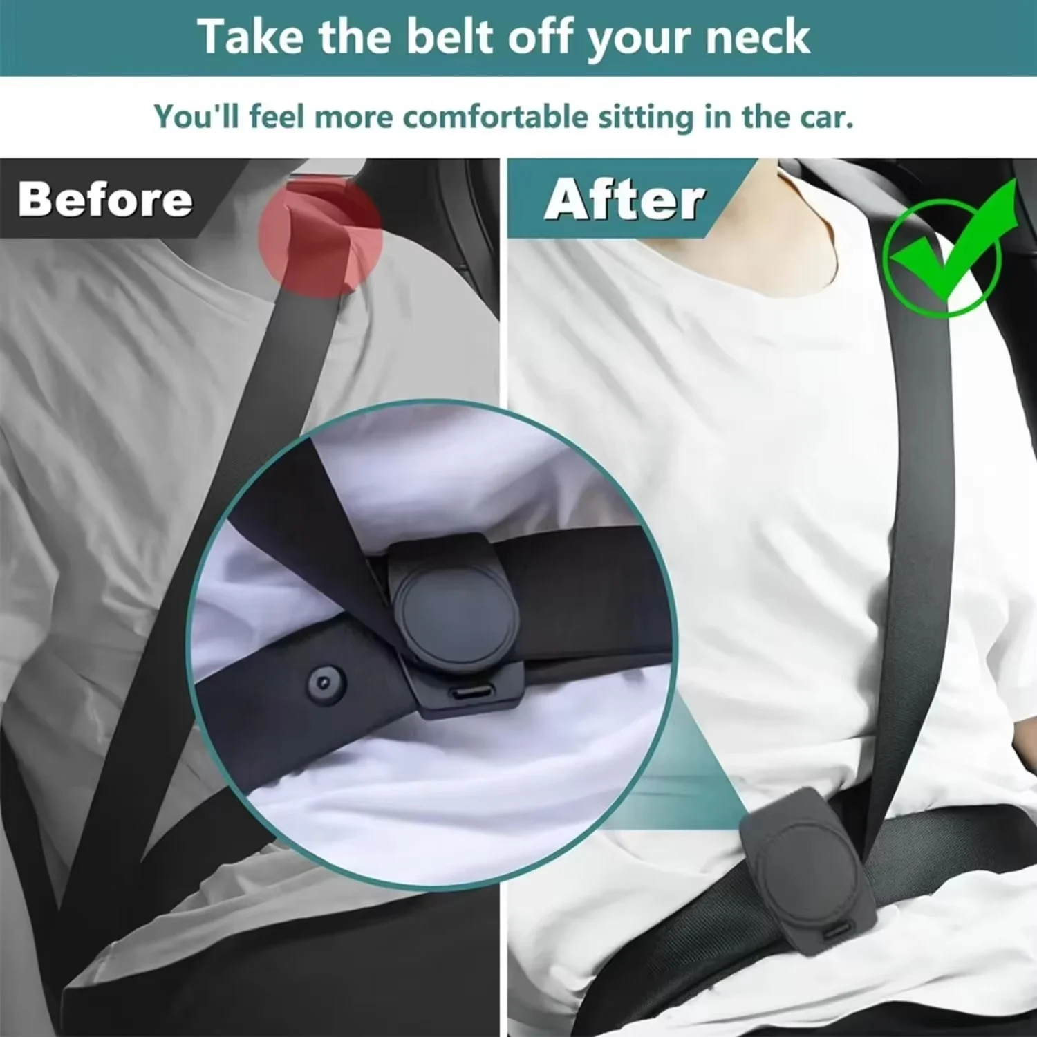 Car Seat Belt Adjuster Clamp Shoulder Neck Locking Clip Protector Durable Portable… — image 5