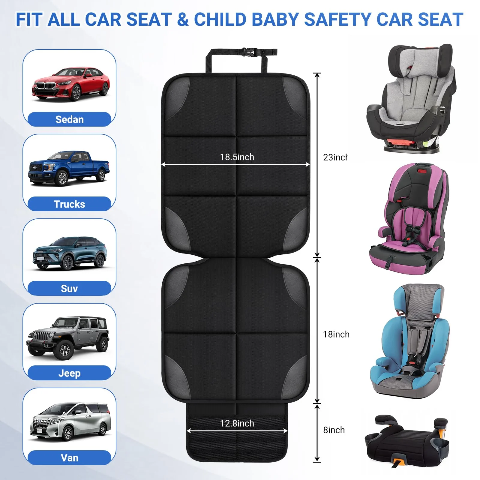 Car Seat Protector 2 Mesh Pocket Waterproof Covers, Universal Size, Baby, Pet,… — image 6