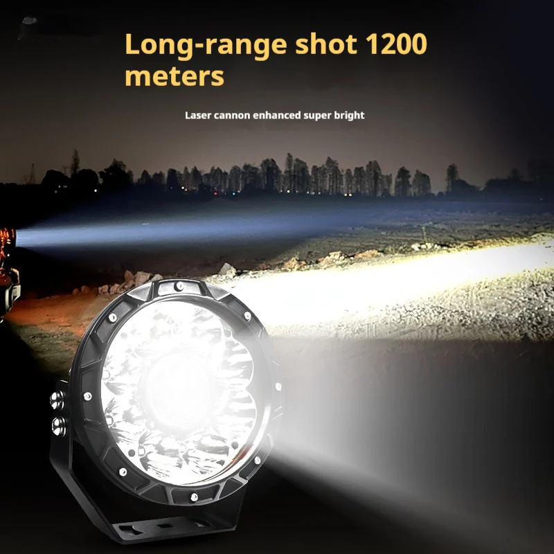 Car Spotlights High Beams Off Road Vehicle A Pillar Roof Mounted LED Laser Lights — image 5