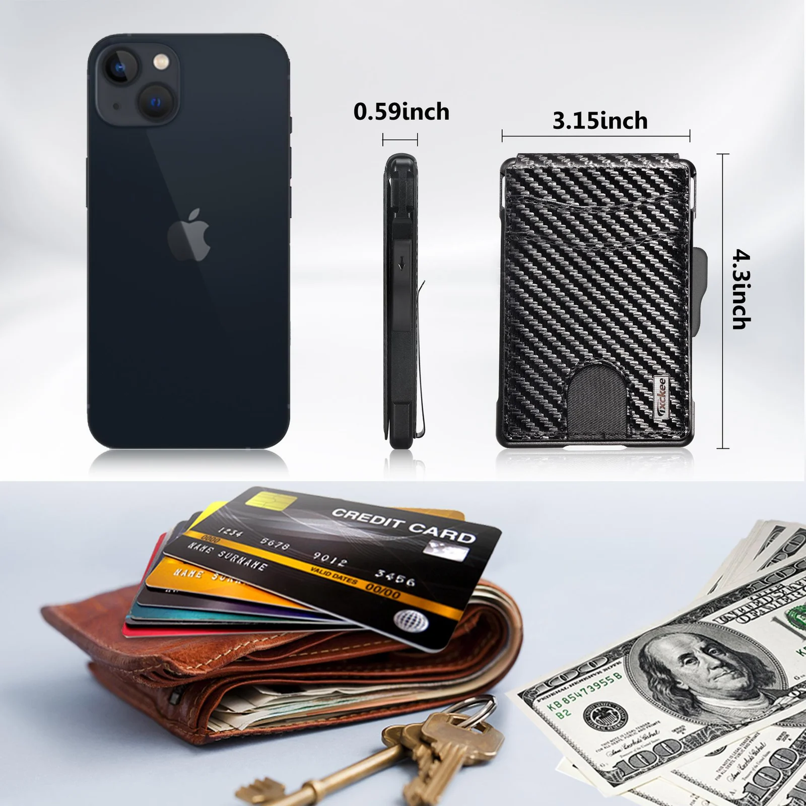 Carbon-fiber Leather Case Aluminum Holder Card — image 4