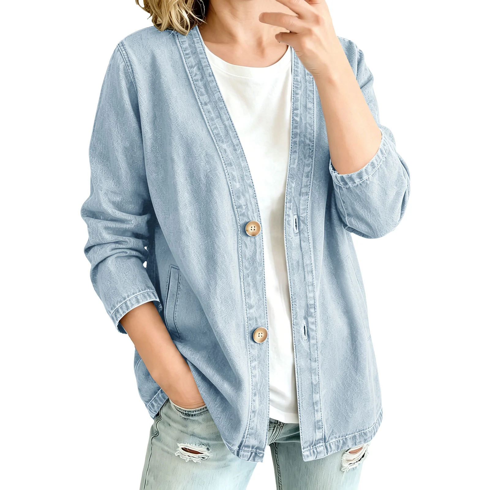 Cardigan Denim Jacket Macaron Color Series — image 3