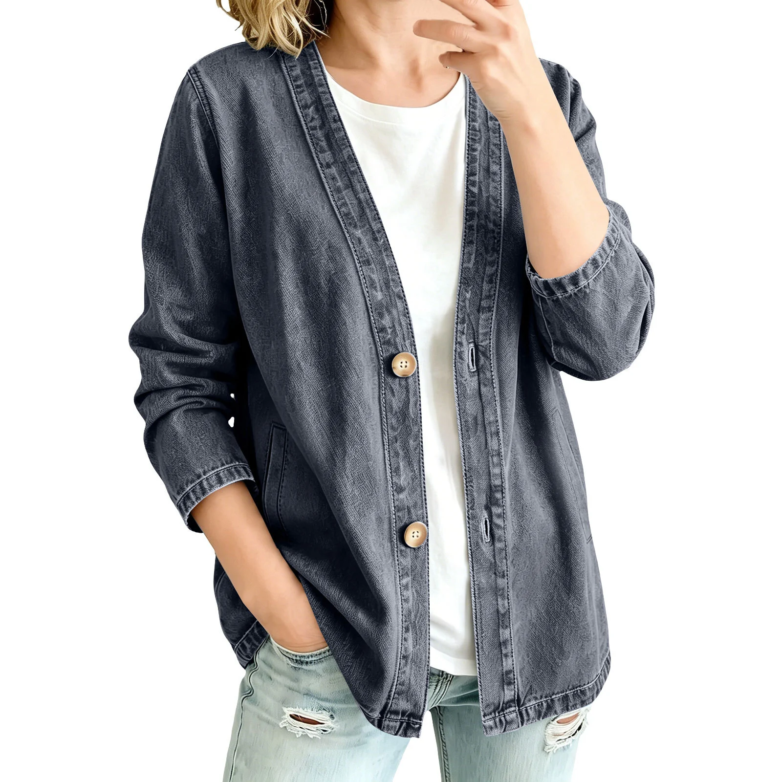Cardigan Denim Jacket Macaron Color Series — image 6