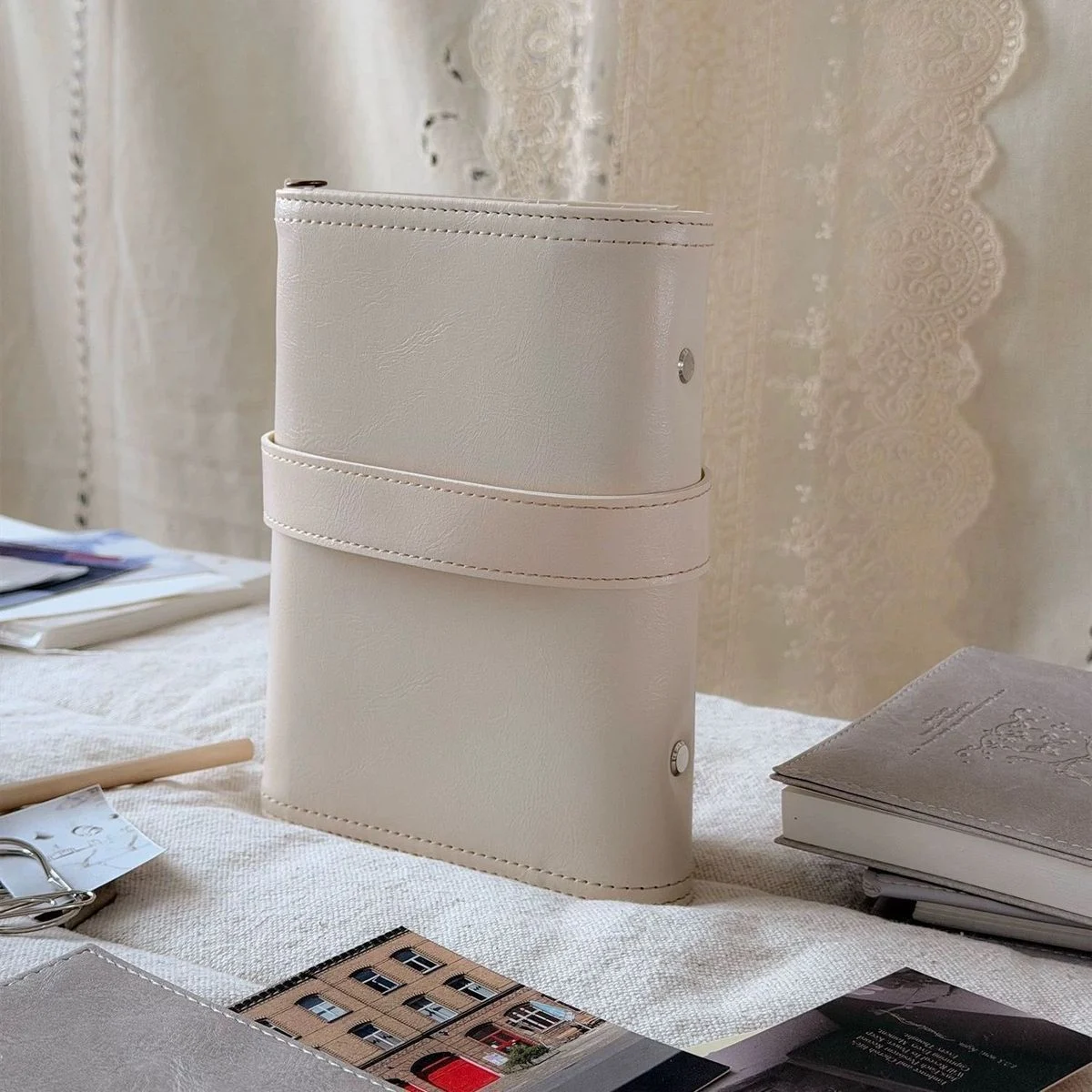 Carefully Selected Swiss-style A6 Tri-fold PU Leather Notebook — image 4