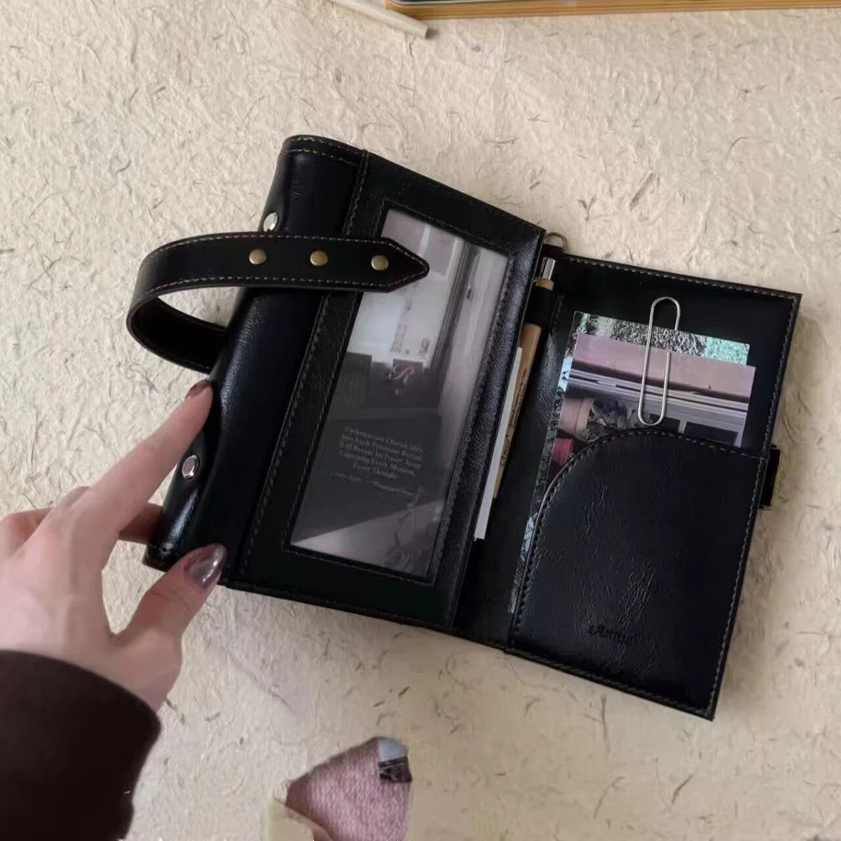 Carefully Selected Swiss-style A6 Tri-fold PU Leather Notebook — image 5