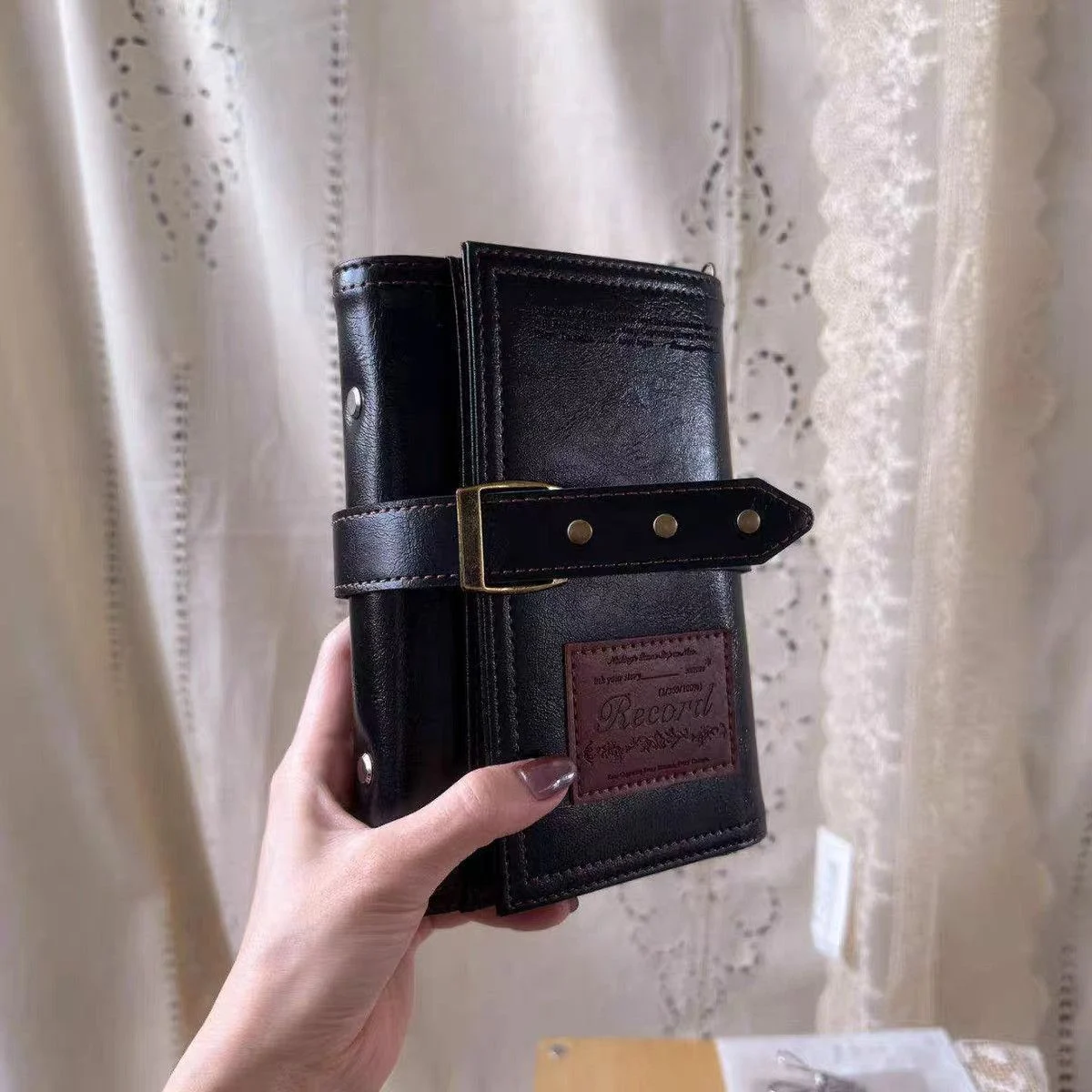 Carefully Selected Swiss-style A6 Tri-fold PU Leather Notebook — image 3