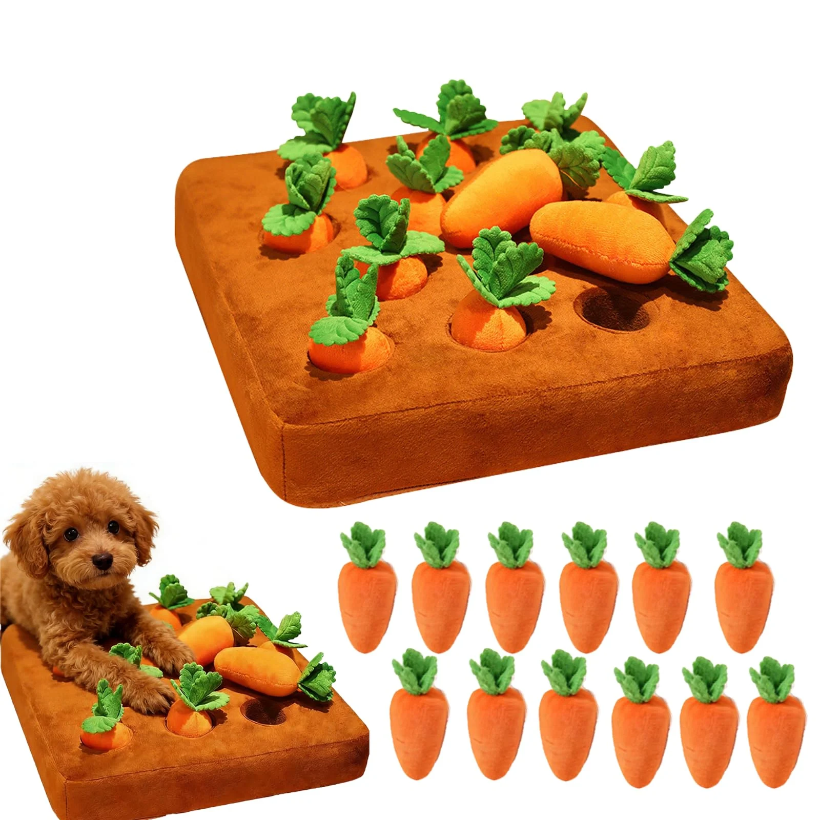 Carrot Dog Toy, Snuffle Mat For Dogs Toy Carrot, Interactive Carrots Plush Puzzle… — image 2