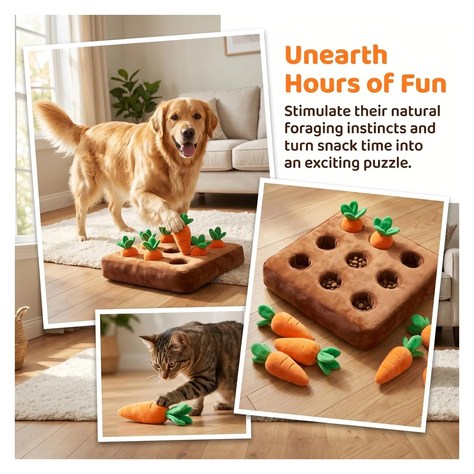 Carrot Dog Toy, Snuffle Mat For Dogs Toy Carrot, Interactive Carrots Plush Puzzle… — image 3