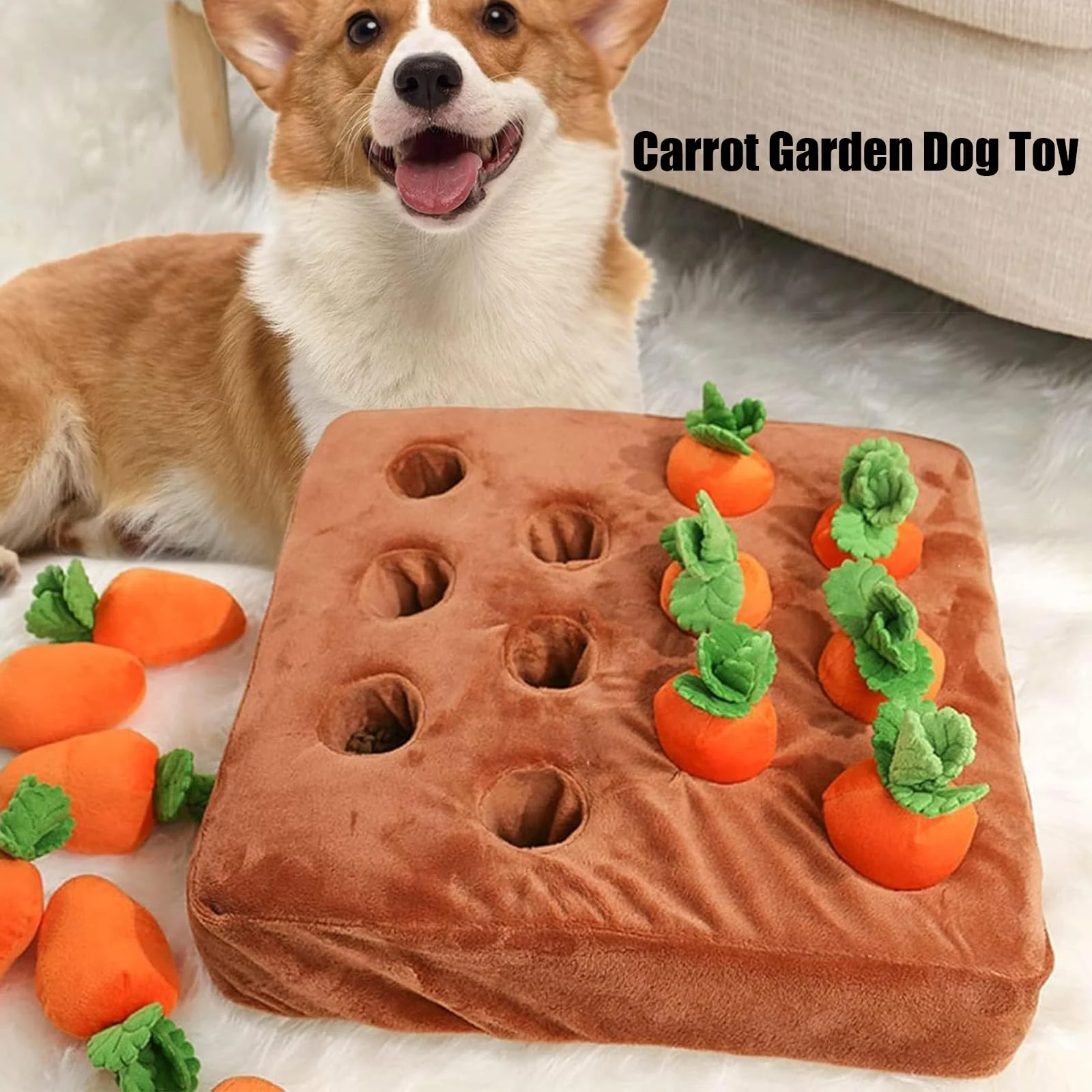 Carrot Dog Toy, Snuffle Mat For Dogs Toy Carrot, Interactive Carrots Plush Puzzle… — image 5