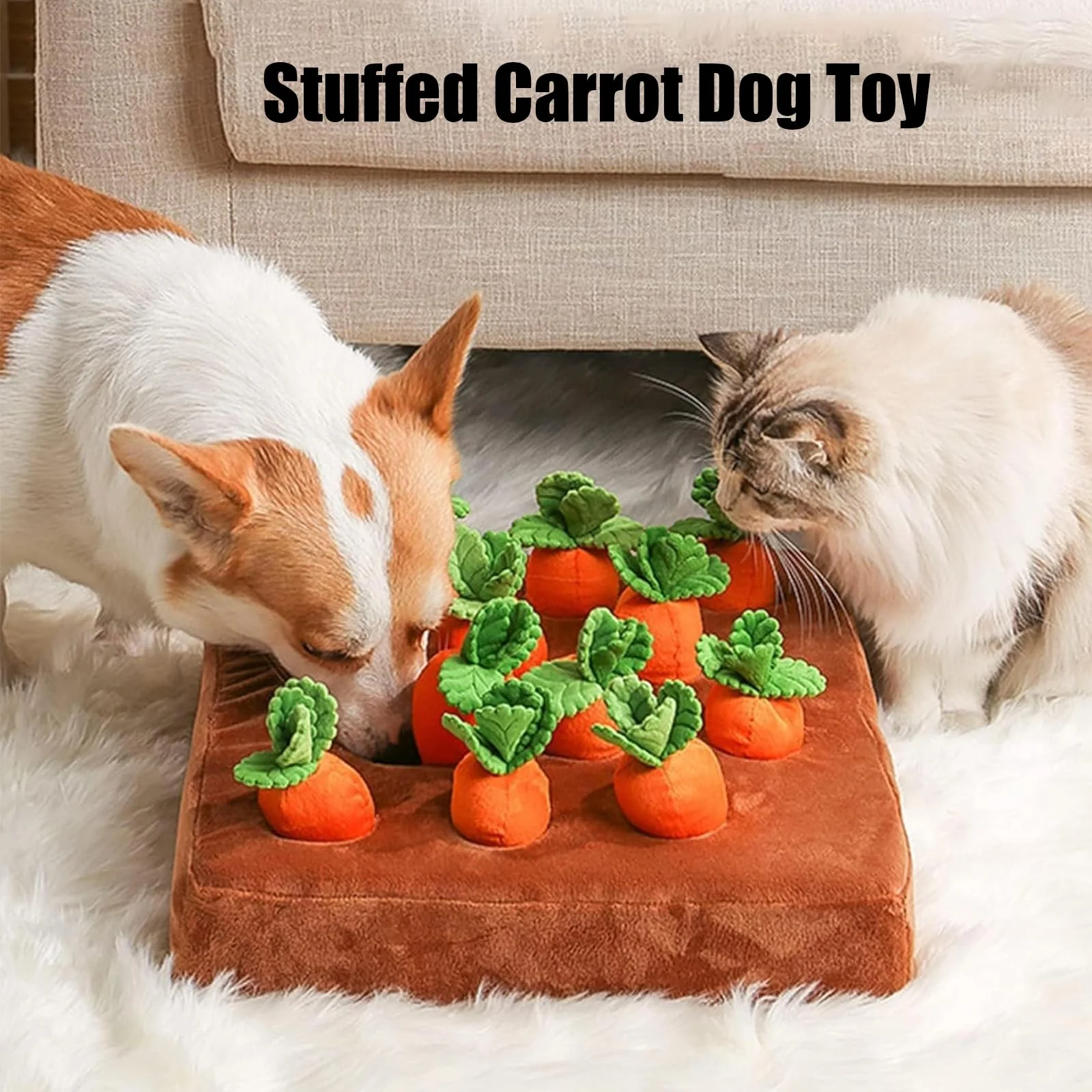 Carrot Dog Toy, Snuffle Mat For Dogs Toy Carrot, Interactive Carrots Plush Puzzle… — image 7