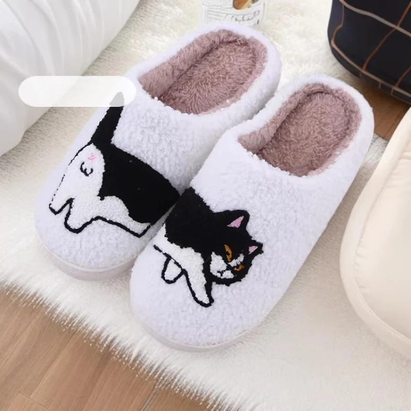 Cartoon Cow Cat Cotton Slippers For Women — image 5