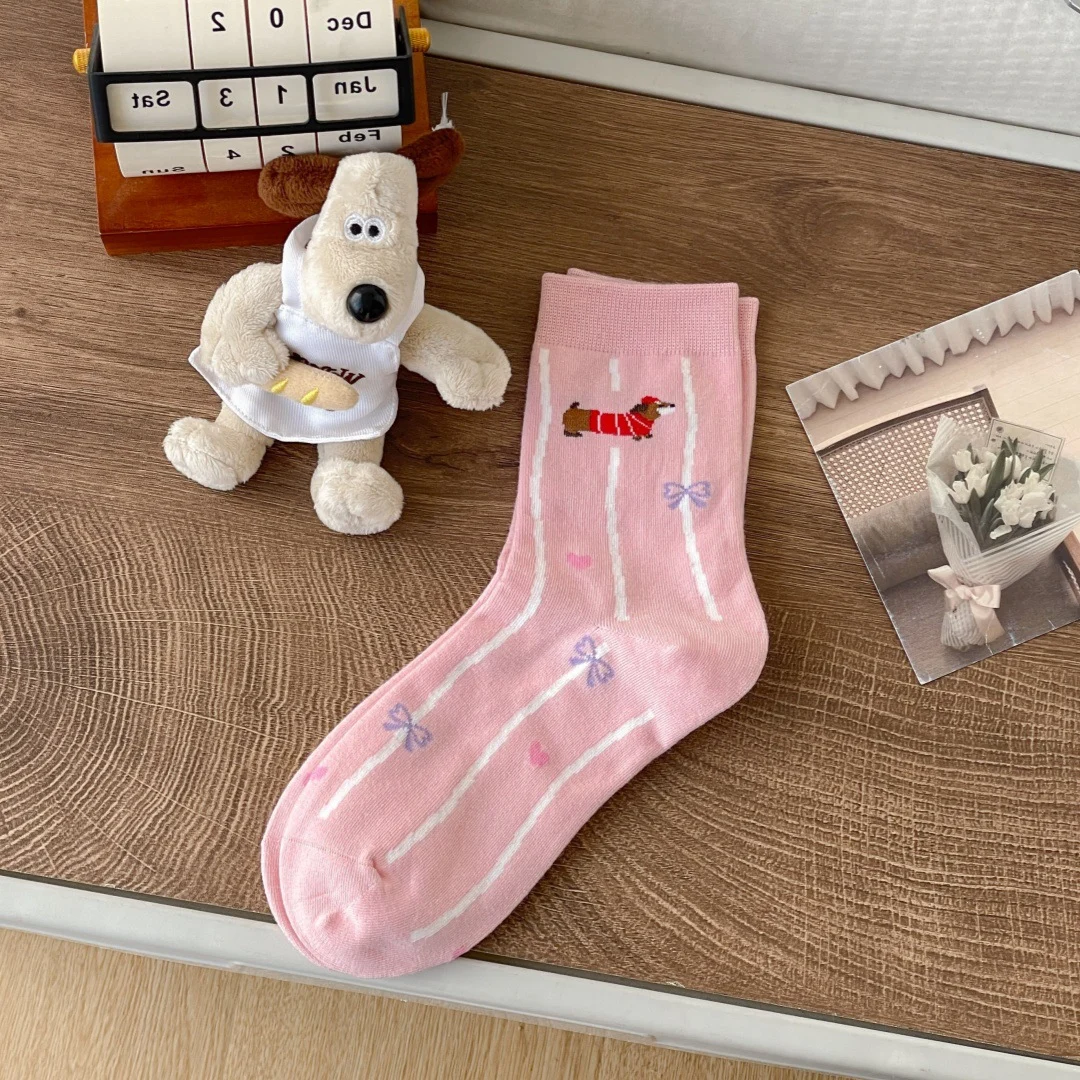 Cartoon Dachshund Socks For Women — image 2