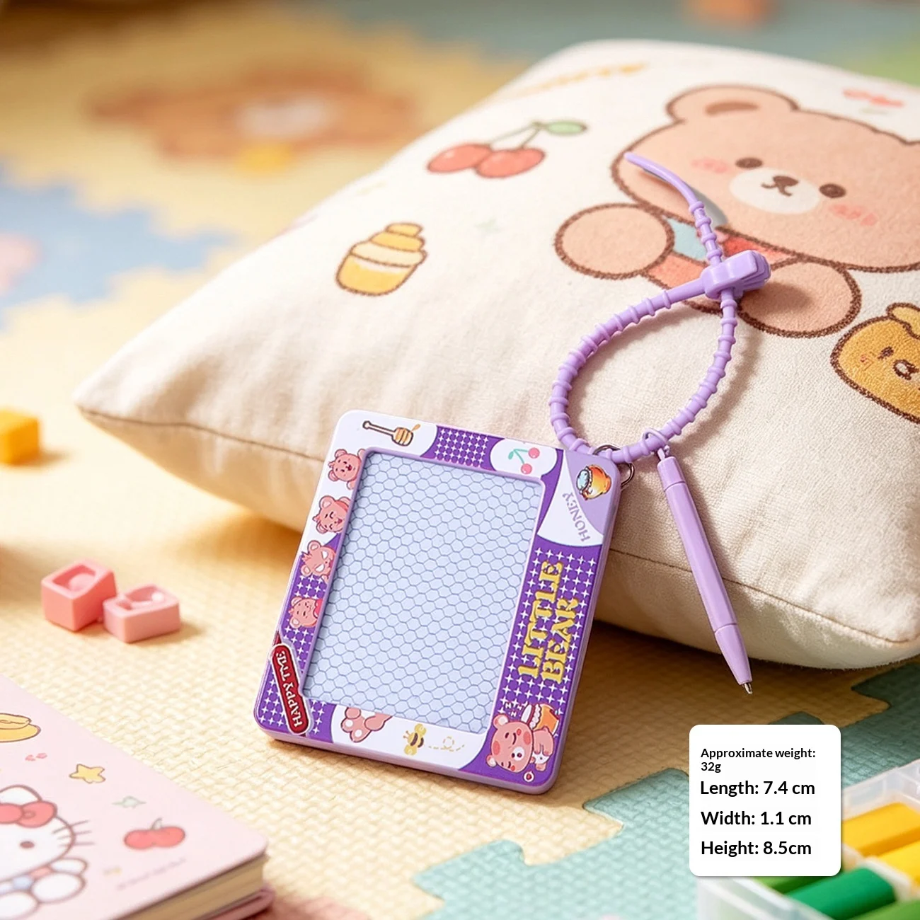 Cartoon Little Animal Doodle Drawing Board Writing Pad Keychain Bag Charm Car Key Chain — image 2