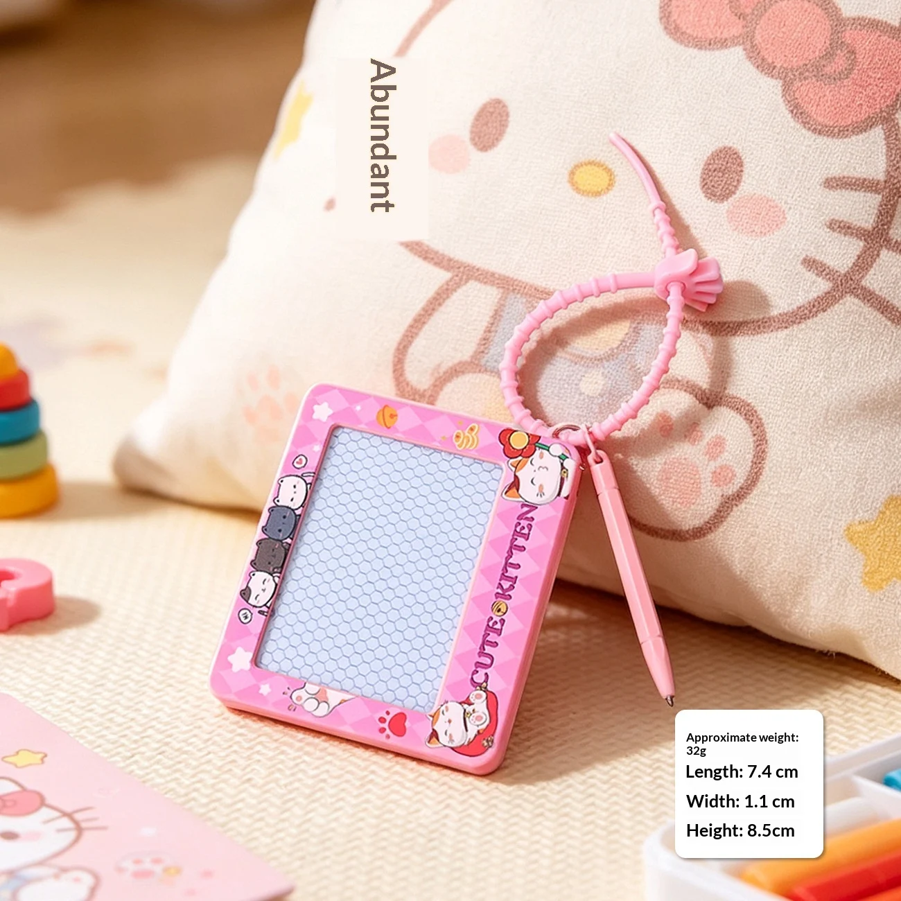 Cartoon Little Animal Doodle Drawing Board Writing Pad Keychain Bag Charm Car Key Chain — image 6