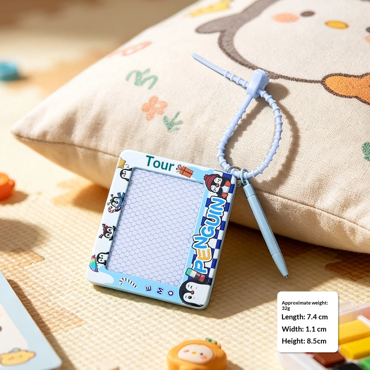 Cartoon Little Animal Doodle Drawing Board Writing Pad Keychain Bag Charm Car Key Chain — variant image