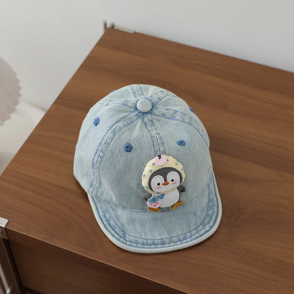 Cartoon Three-dimensional Penguin Children's Cowboy Baseball Cap - Washed Soft Brim… — image 3