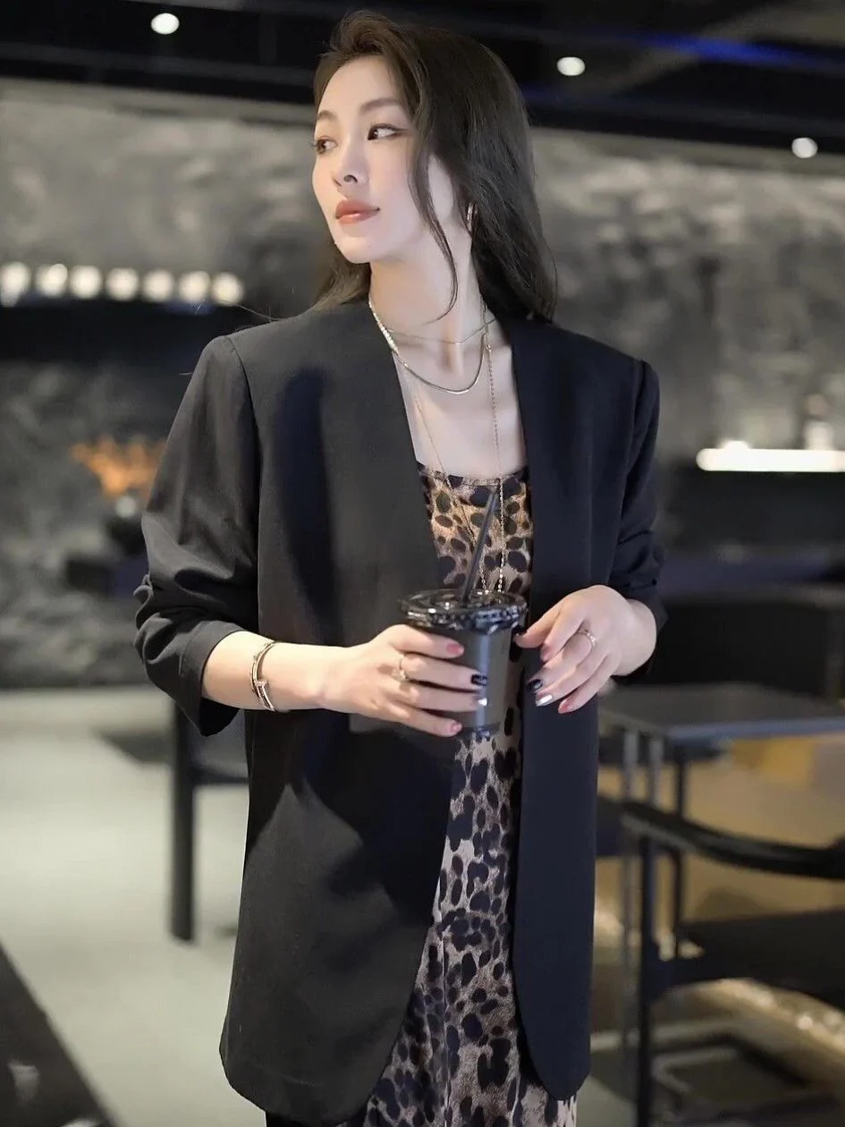Casual Blazer And Leopard-print Dress Two-piece Set — image 8