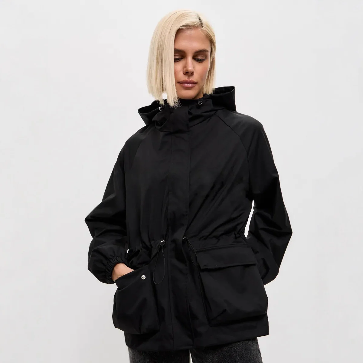 Casual Fashion Women's Jacket Long-sleeved Hooded Drawstring Waterproof Loose Outdoor… — image 7