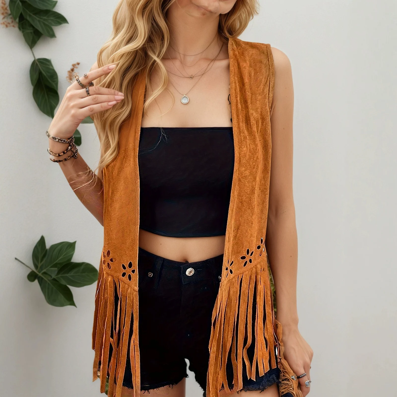 Casual Fashionable And Elegant Mid-length Cardigan Vest — image 1
