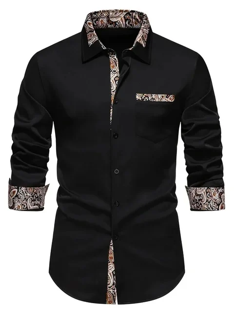 Casual Long-sleeve Stretch-fabric Business Mens Shirt — image 8