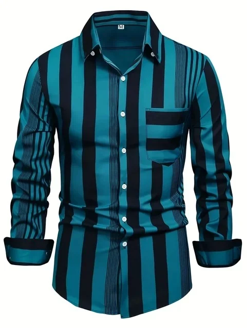 Casual Long-sleeve Stretch-fabric Business Mens Shirt — image 10