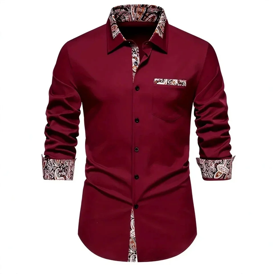 Casual Long-sleeve Stretch-fabric Business Mens Shirt — image 3