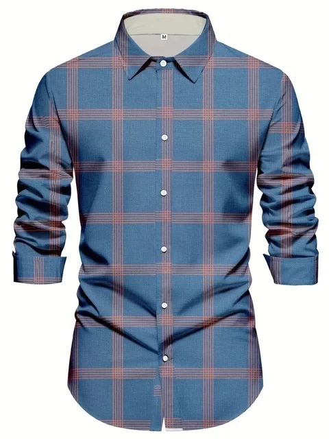 Casual Long-sleeve Stretch-fabric Business Mens Shirt — image 9