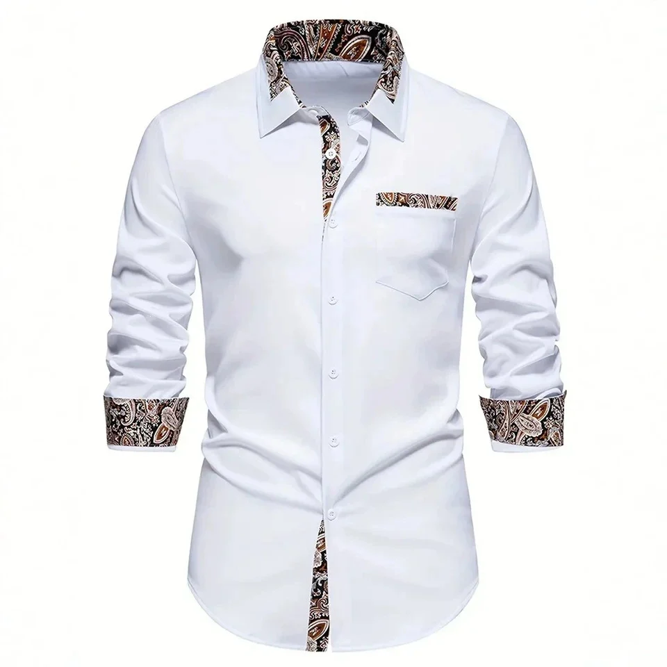 Casual Long-sleeve Stretch-fabric Business Mens Shirt — image 6