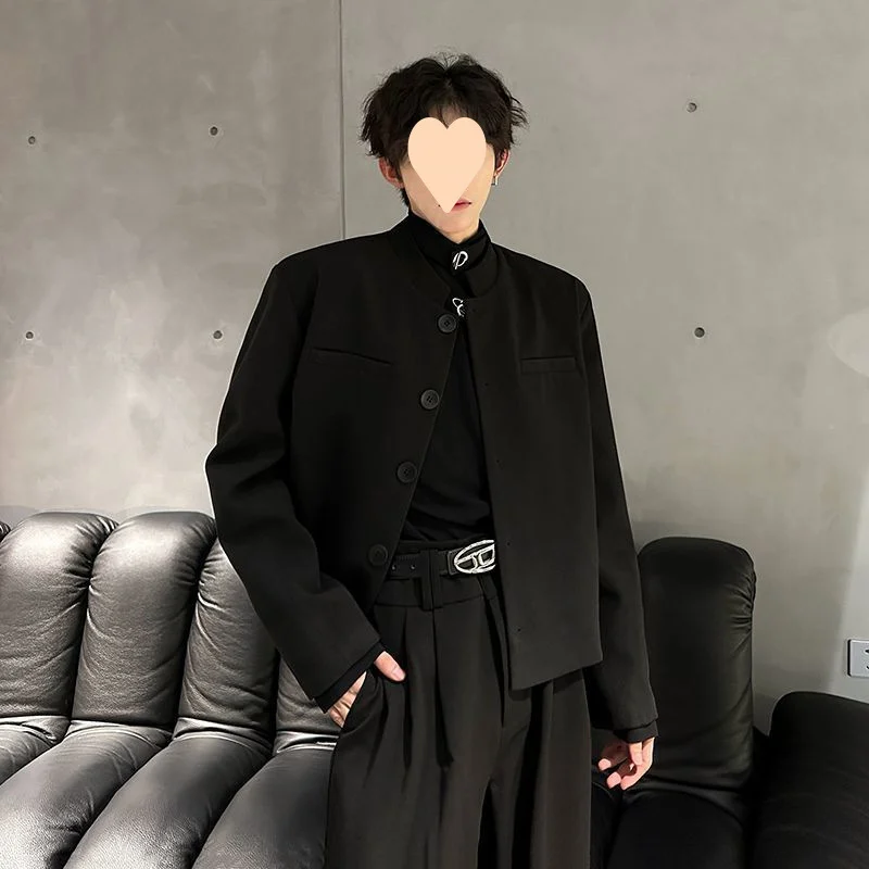Casual Mens Short Stand-collar Blazer — image 7