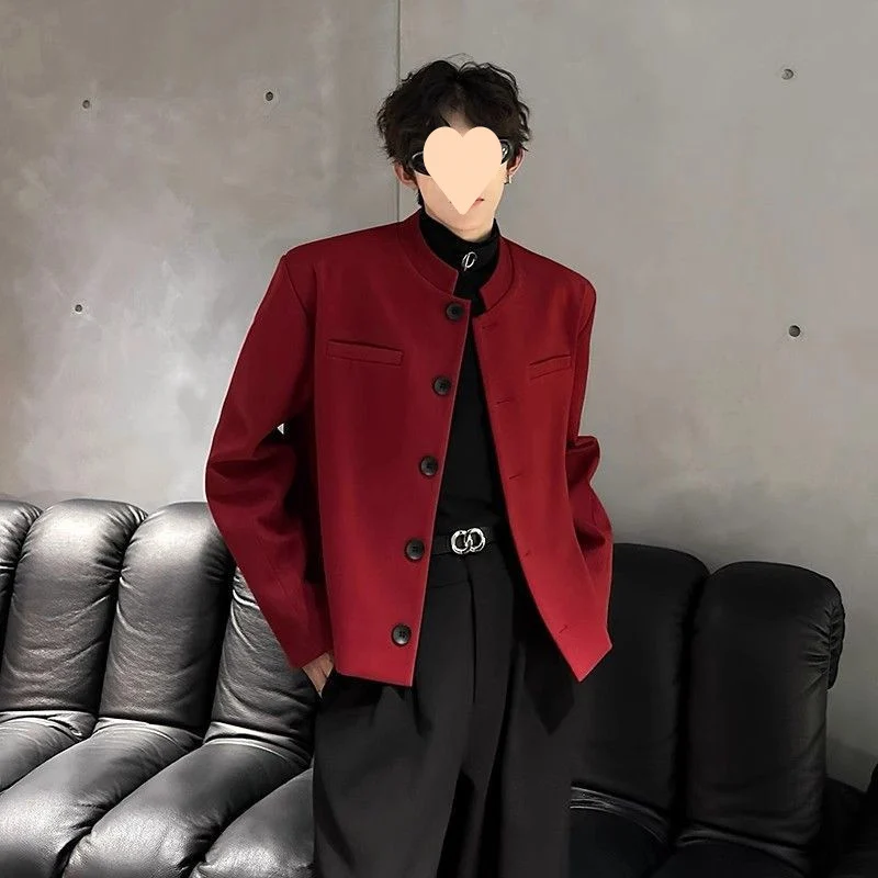 Casual Mens Short Stand-collar Blazer — image 4
