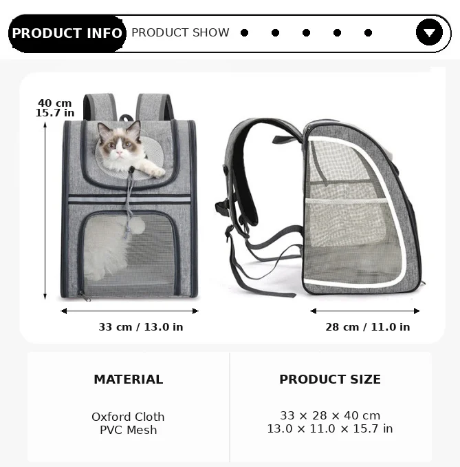 Cat Backpack Carrier Large Pet For Small Dog Medium Puppy Kitten Bunny Up To 13lbs,… — image 5