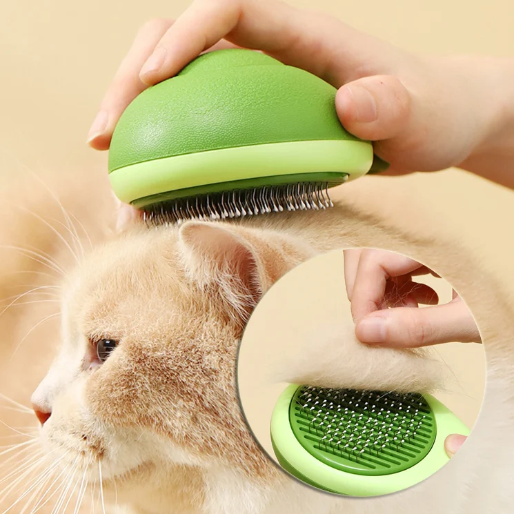 Cat Brush Hair Remover Cleaning Avocado Shaped Dog Grooming Tool Pet Combs Stainless… — image 5
