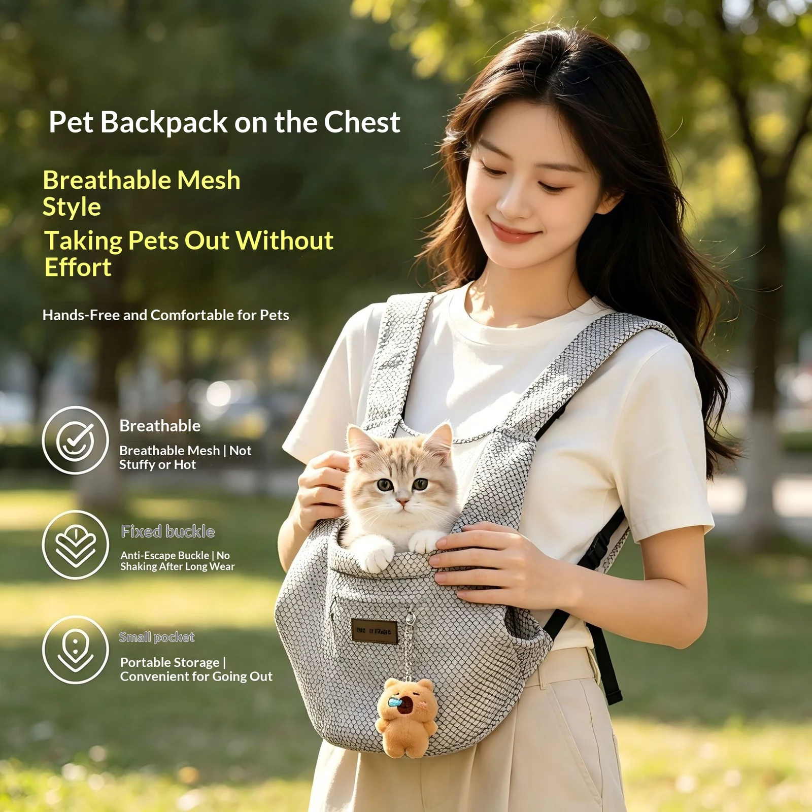 Cat Carrier Bag, Summer Breathable Portable Anti-escape Large Capacity Backpack For… — image 3