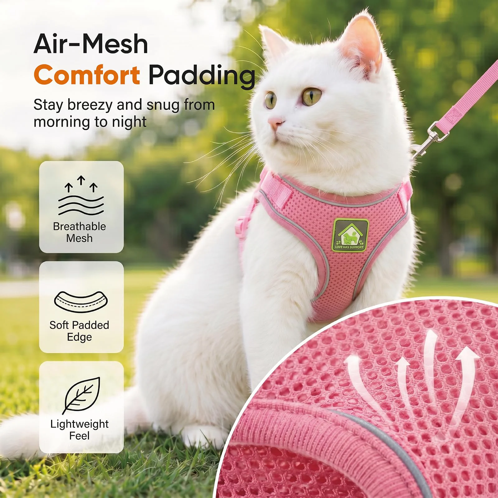 Cat Harness And Leash, Escape Proof Adjustable Vest For Cats, Breathable Reflective… — image 5