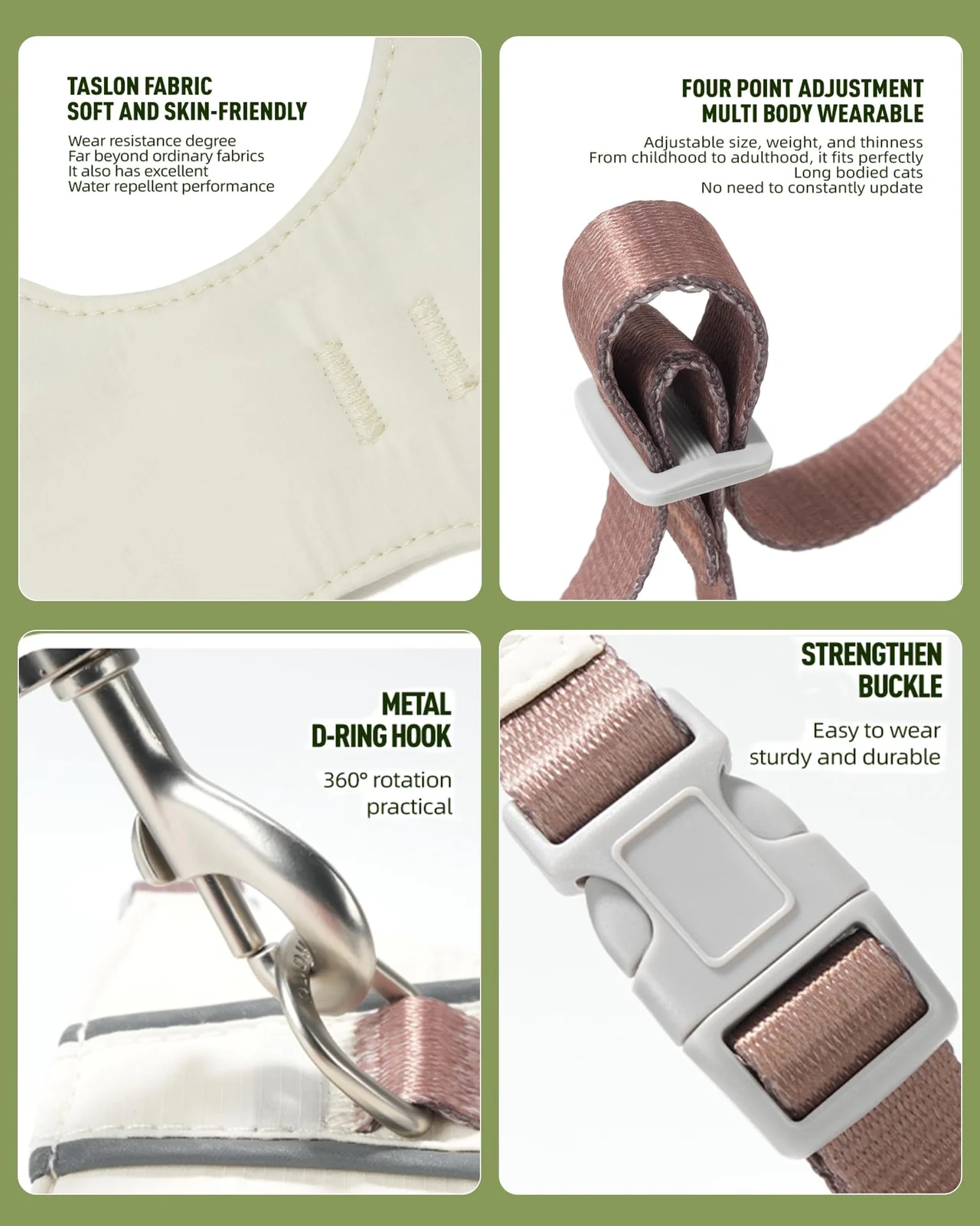 Cat Harness And Leash Set With Reflective Strips, Escape Proof Adjustable Vest,… — image 2