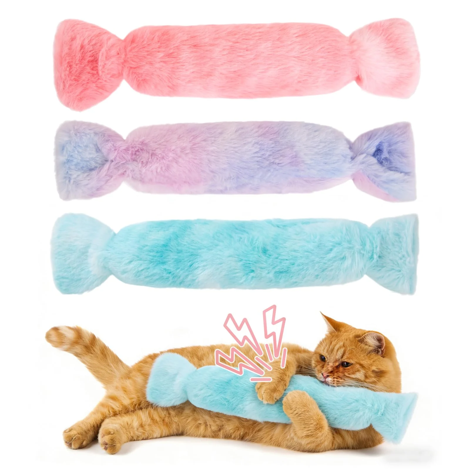 Cat Kicker Toy 3pcs, Candy Shape Catnip Toys For Cats With Crinkle Paper. Indoor… — image 4