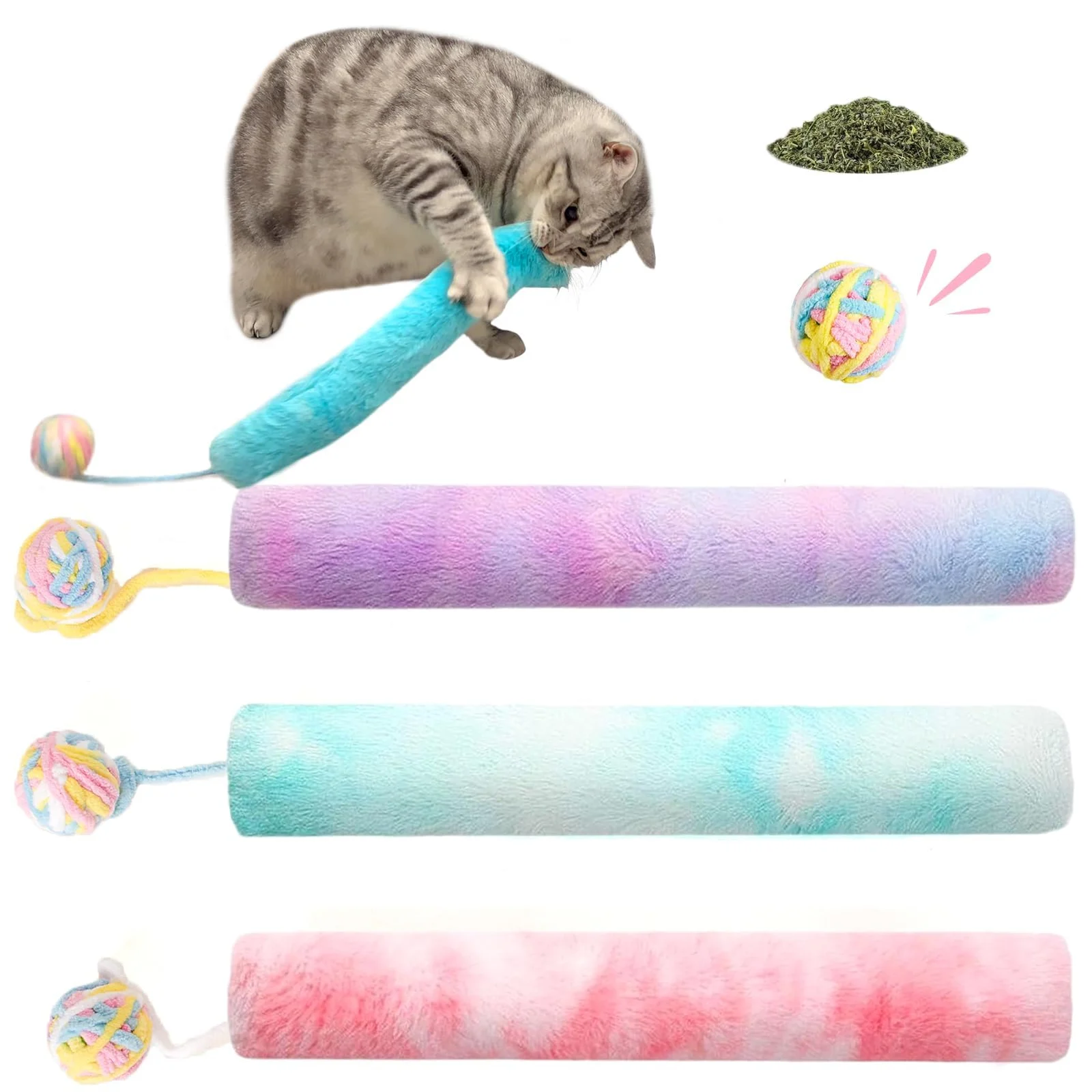 Cat Kicker Toy Large 3pcs, Catnip Toys With Bell Interactive Kitten For Indoor Cats 14.6in — image 4