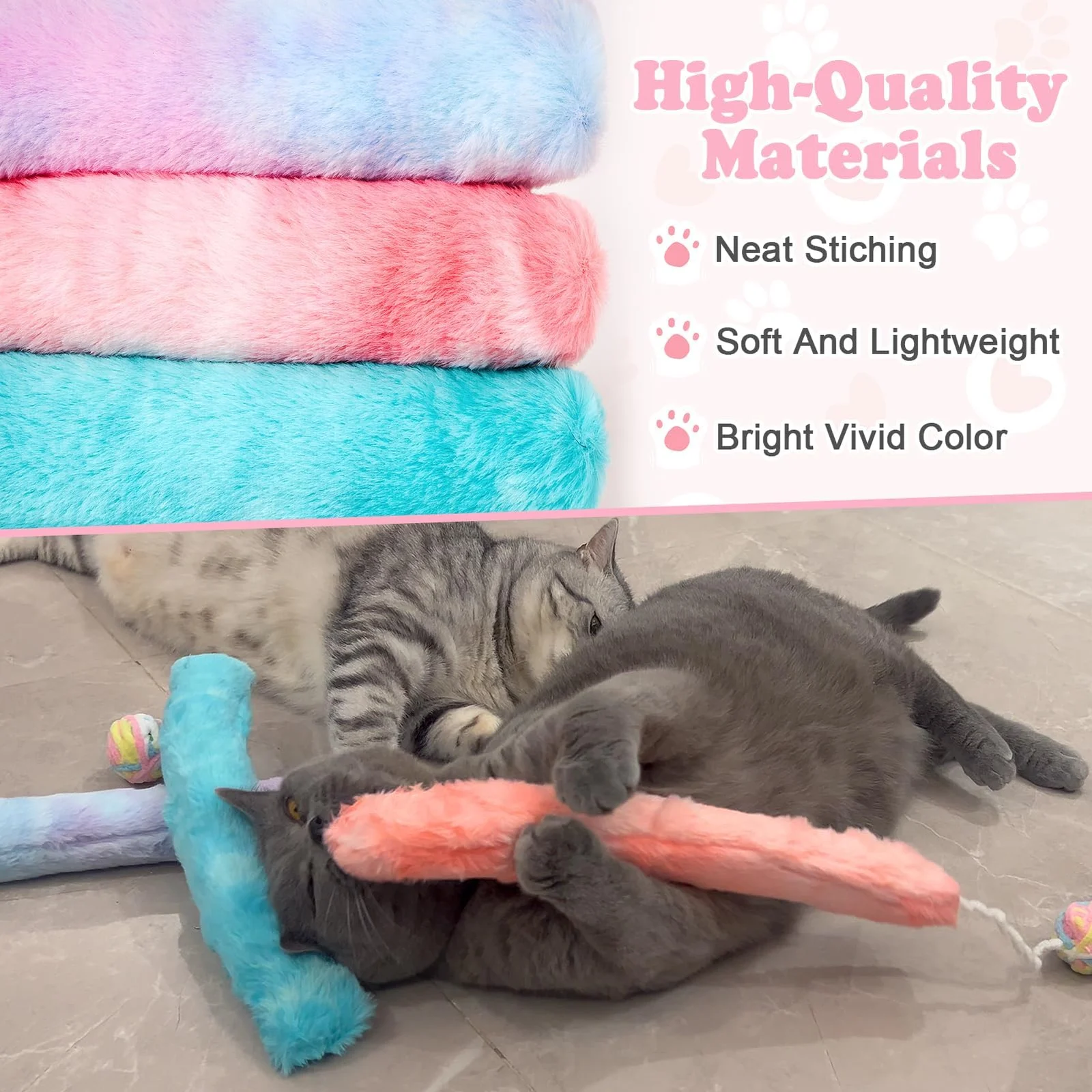 Cat Kicker Toy Large 3pcs, Catnip Toys With Bell Interactive Kitten For Indoor Cats 14.6in — image 3