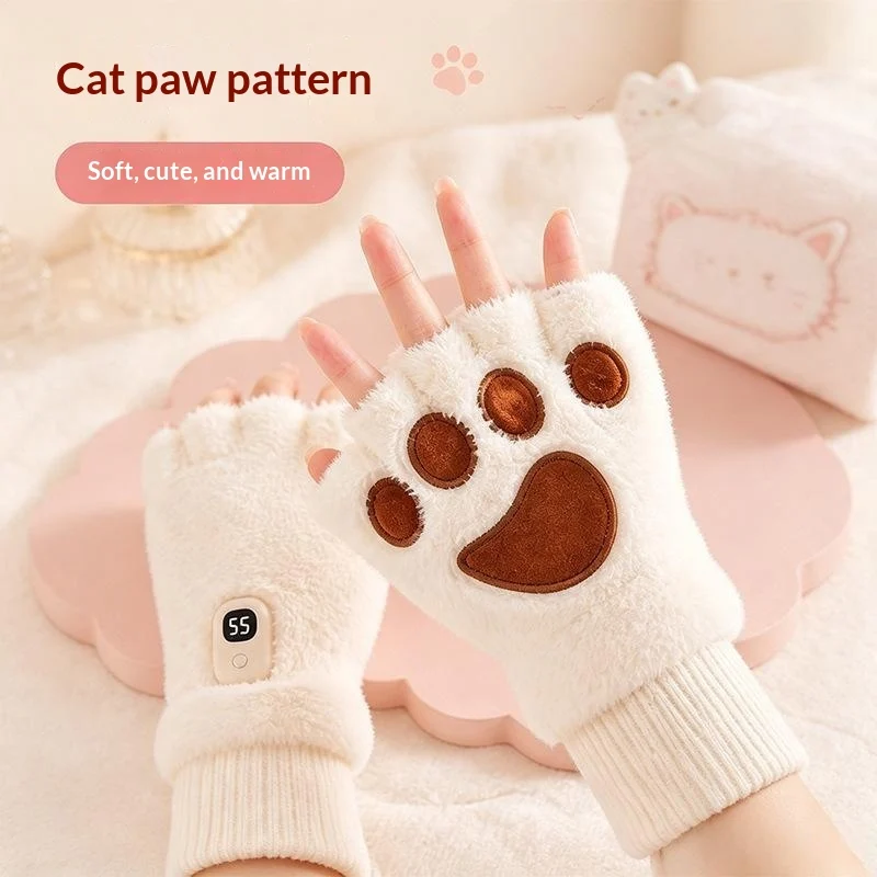 Cat-paw Hand Warmer Heated Fingered Gloves — image 3