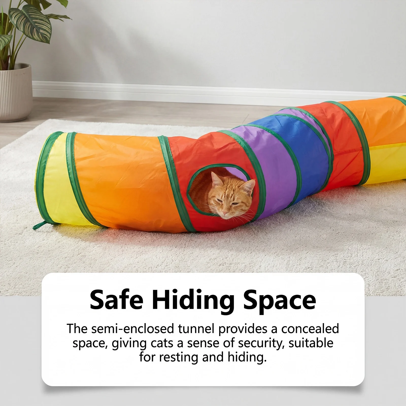 Cat Rainbow Tunnel Toy Double-head Through Lightweight Folding Easy To Receiver Pet… — image 4