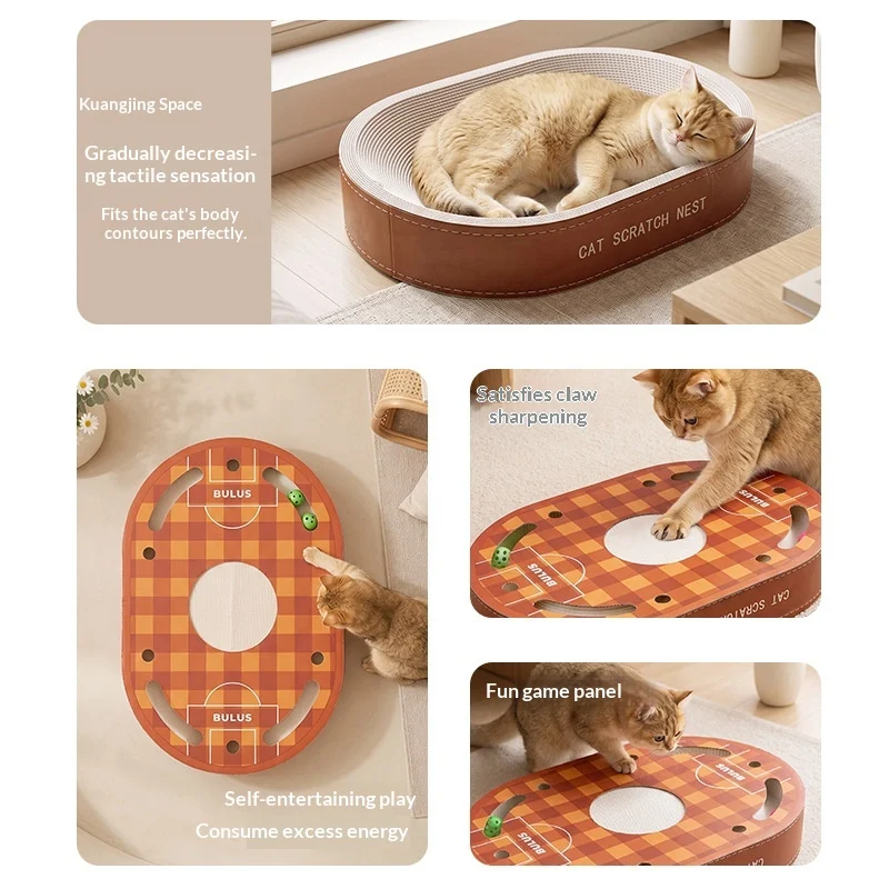 Cat Scratcher And Bed Combo, White Cardboard, Highly Durable With Minimal Shedding,… — image 2