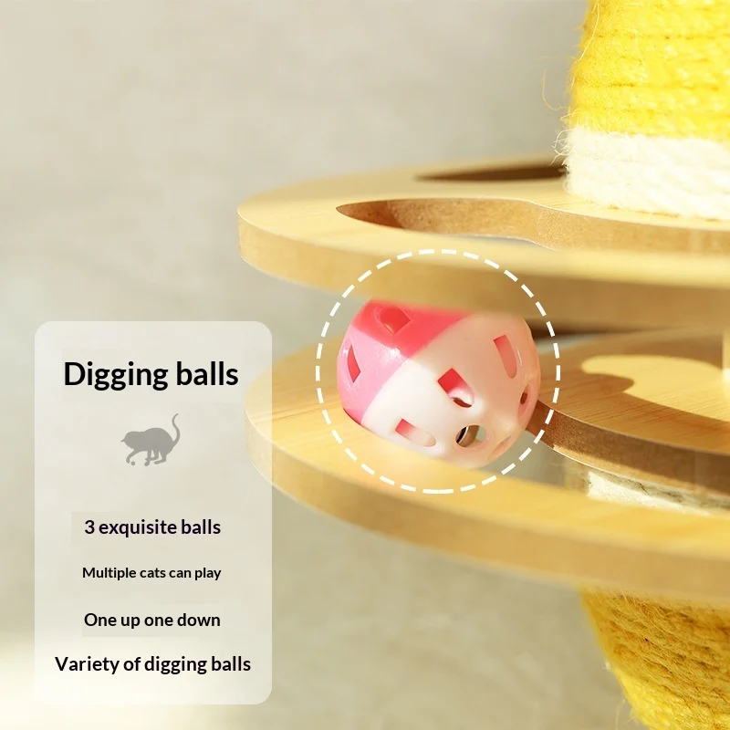 Cat Toy Scratching Ball That Doesn't Shed Easily, Spinning Bell Ball,… — image 2