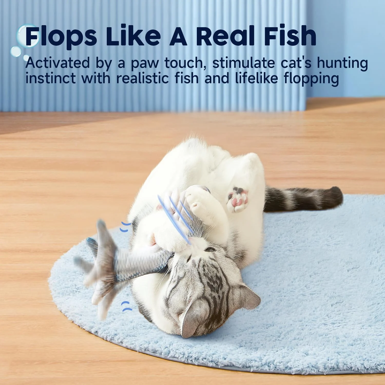 Cat Toys Flopping Fish With Catnip, Moving Kitten Kicker, Floppy Wiggle Carp For Small… — image 6