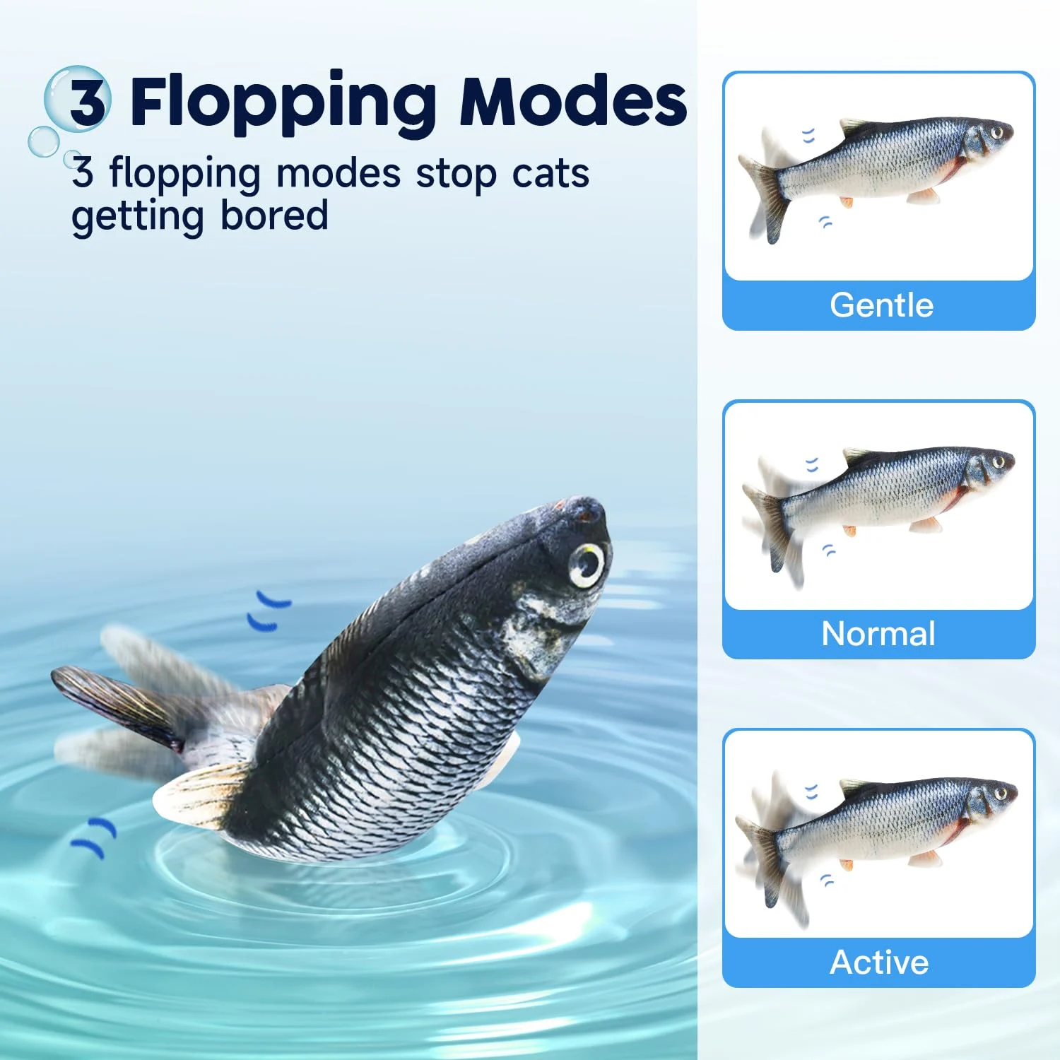 Cat Toys Flopping Fish With Catnip, Moving Kitten Kicker, Floppy Wiggle Carp For Small… — image 2