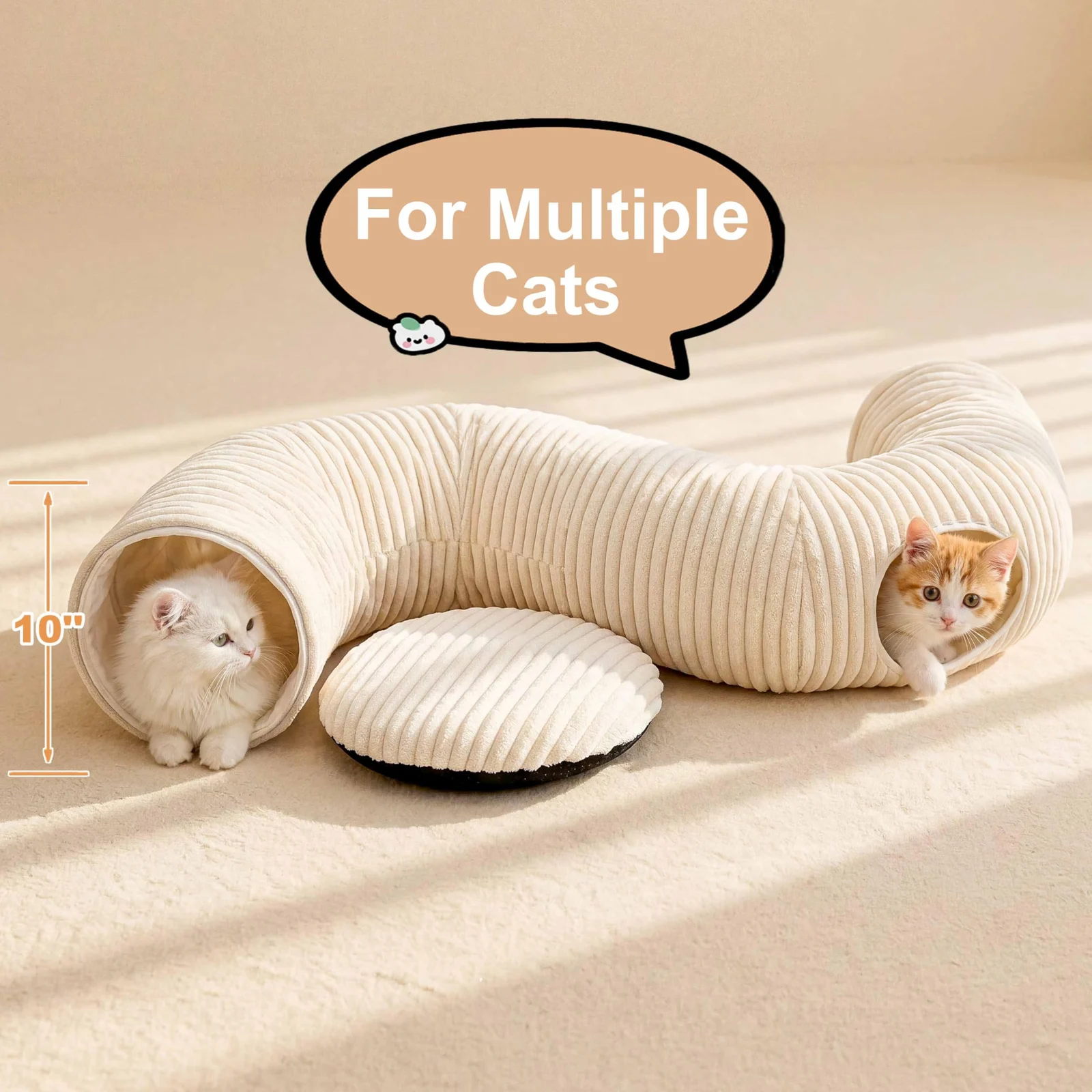Cat Tunnel Bed With Interactive Toys, Tube Kitten Toys For Indoor Kittens, Collapsible… — image 4