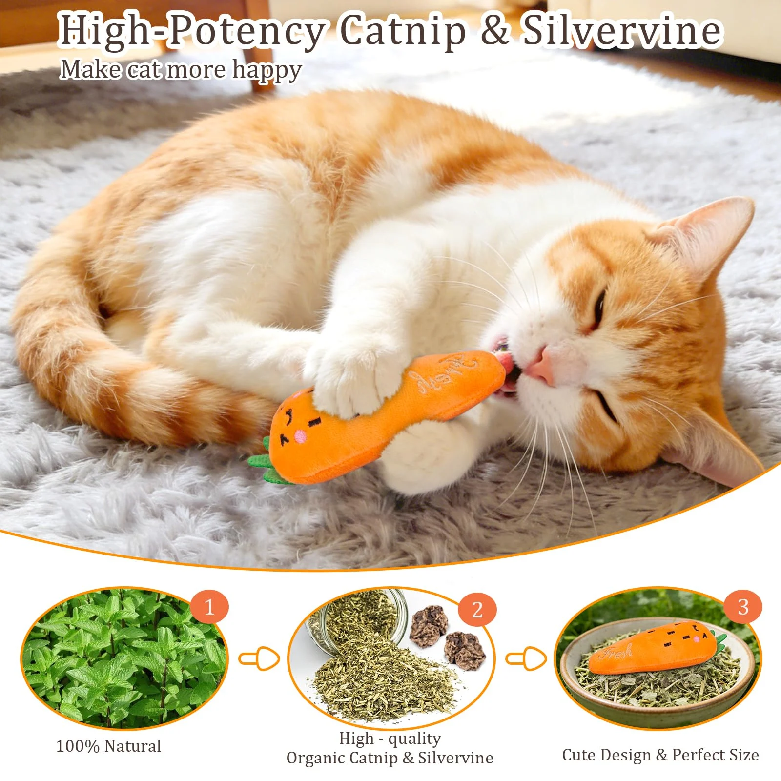 Catnip Cat Toys, 5 Pack, Plush Toys For Indoor Cats Kitten, Interactive Nip Kitty… — image 3
