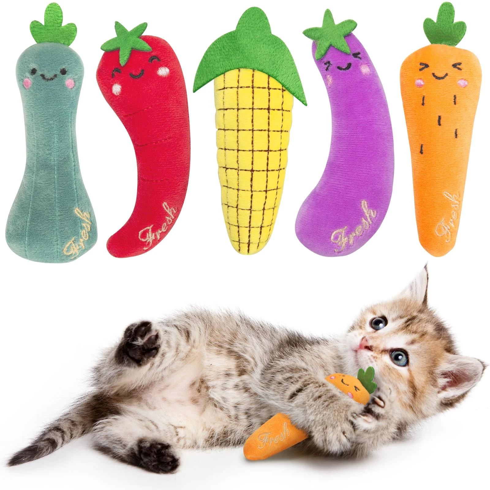 Catnip Cat Toys, 5 Pack, Plush Toys For Indoor Cats Kitten, Interactive Nip Kitty… — image 6