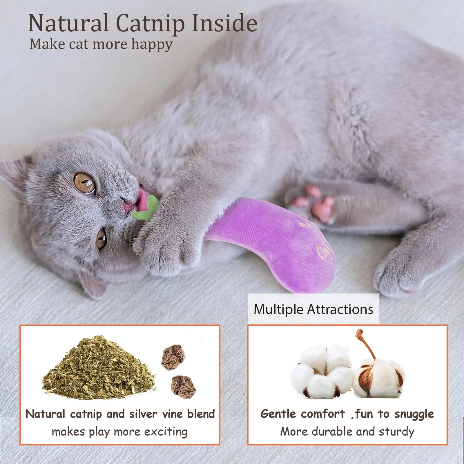 Catnip Cat Toys, 5 Pack, Plush Toys For Indoor Cats Kitten, Interactive Nip Kitty… — image 7