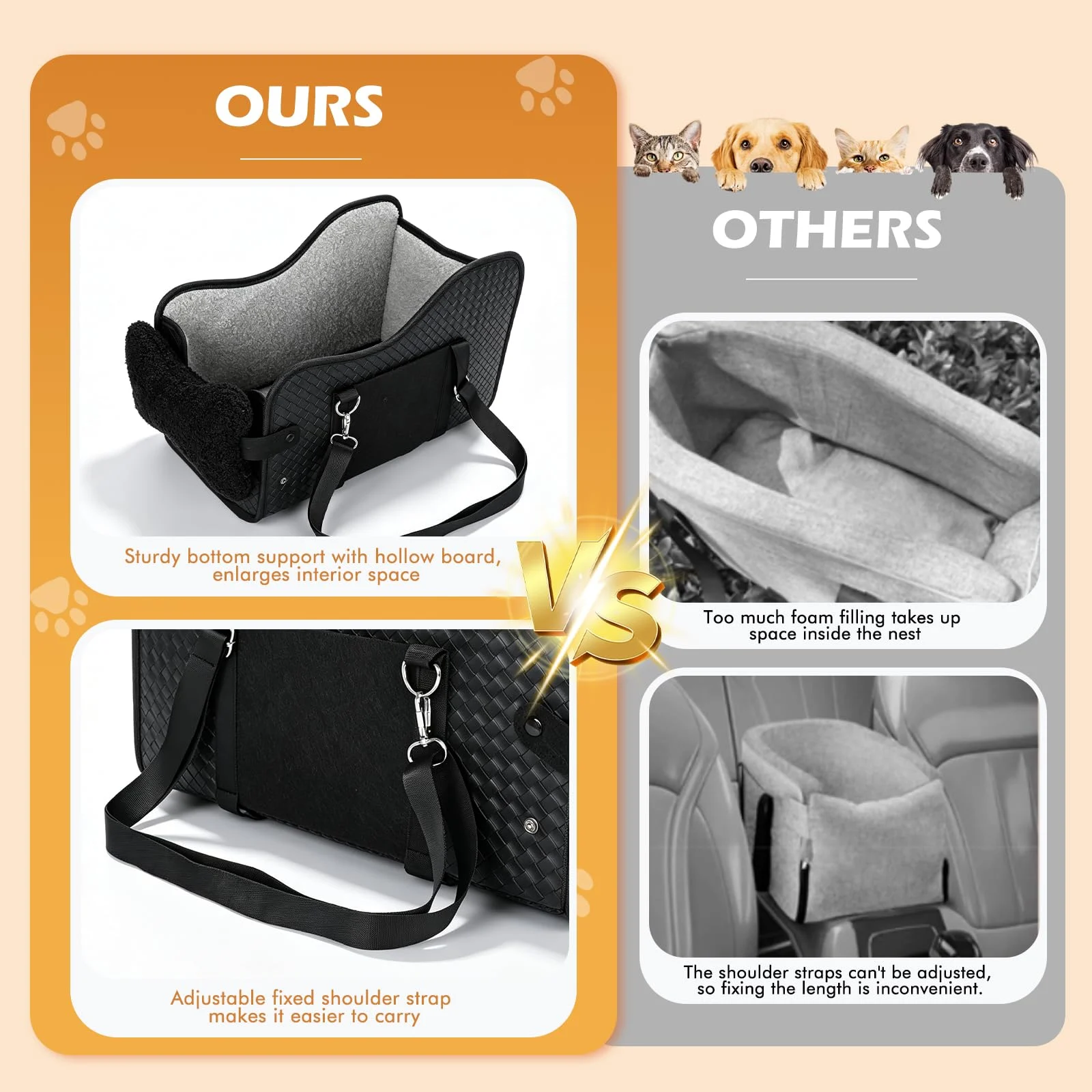 Center Console Dog Car Seat For Small Dogs, Booster To 15lbs Portable Puppy With… — image 3