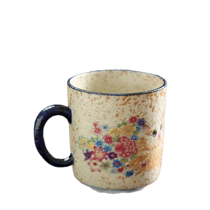 Ceramic Fire-rim Caramel-glazed Coffee Cup Water — image 5