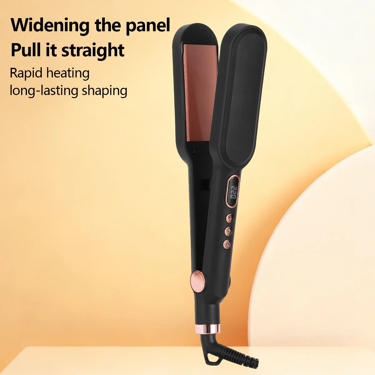 Ceramic-glazed Spray-painted Panel Multi-setting Temperature Straightening Hair Curler — image 2
